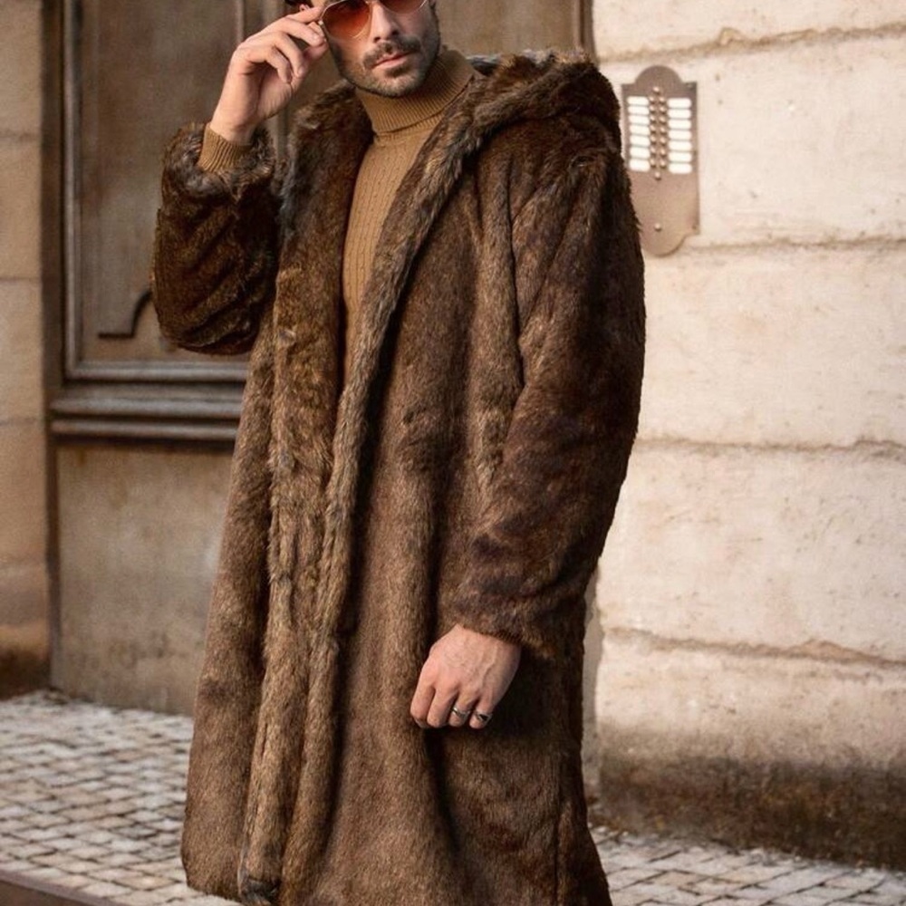 Men's Luxurious Brown Fur Coat